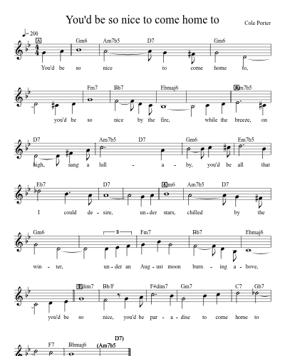 You'd be so nice to come home to