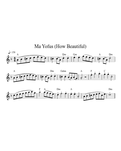 Ma Yofus (How Beautiful)