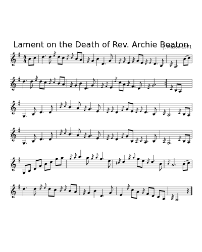 Lament on the Death of Rev. Archie Beaton (airs)