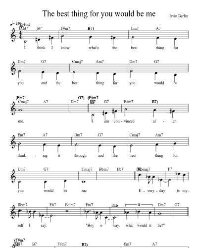 The best thing for you would be me sheet music preview