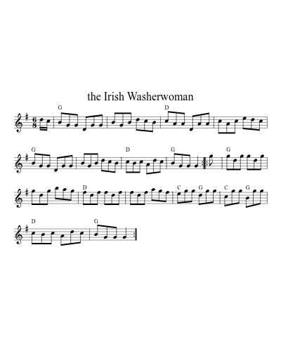 the Irish Washerwoman (jigs) sheet music preview