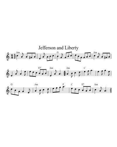 Jefferson and Liberty (jigs) sheet music preview