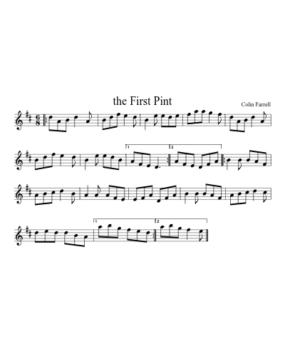 The First Pint (jigs) (#67350) sheet music preview