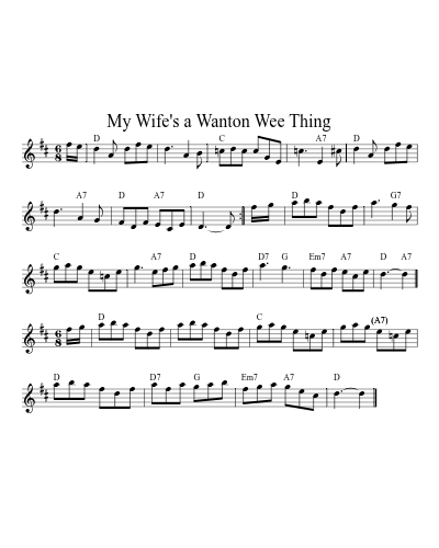 My Wife's a Wanton Wee Thing (jigs)