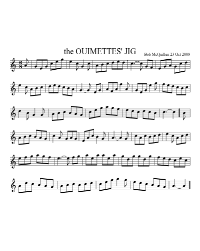 the OUIMETTES' JIG sheet music preview