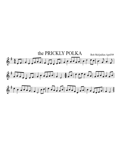 the PRICKLY POLKA sheet music preview