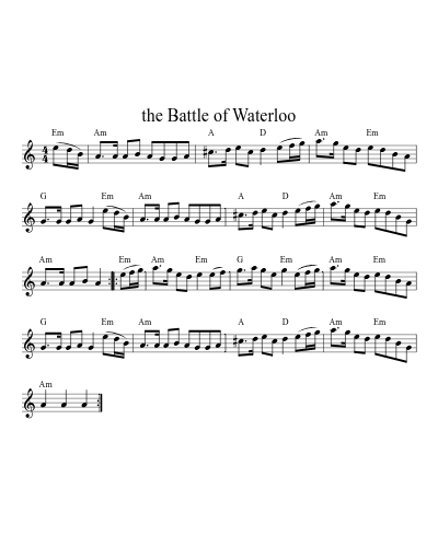 the Battle of Waterloo (marches) sheet music preview
