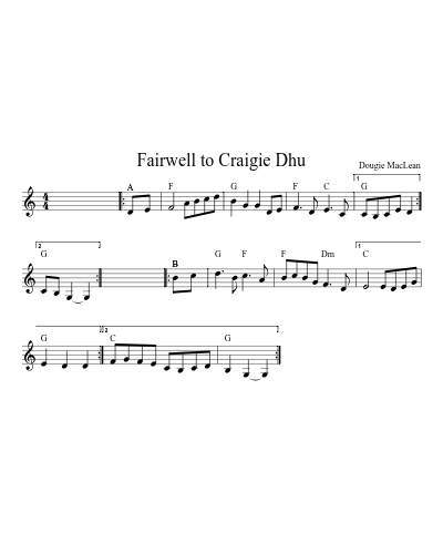 Fairwell to Craigie Dhu (marches)