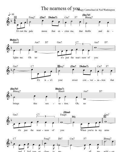 The nearness of you sheet music preview