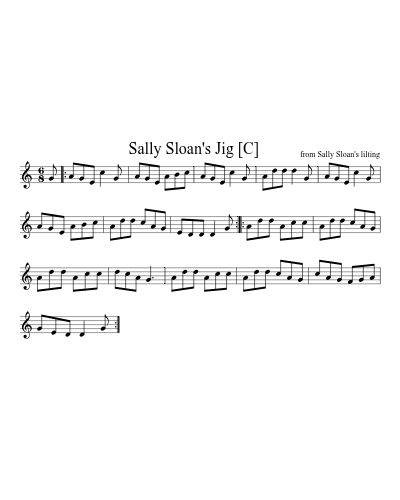 Sally Sloan's Jig    [C] (New Aus)