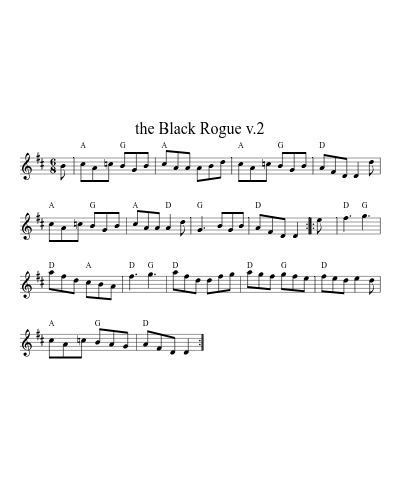 the Black Rogue v.2 (New Cj) sheet music preview