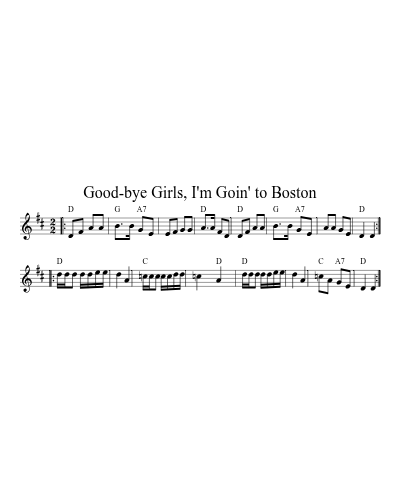 Good-bye Girls, I'm Goin' to Boston (New Cr)