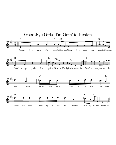 Good-bye Girls, I'm Goin' to Boston (New Cr) (#67626)