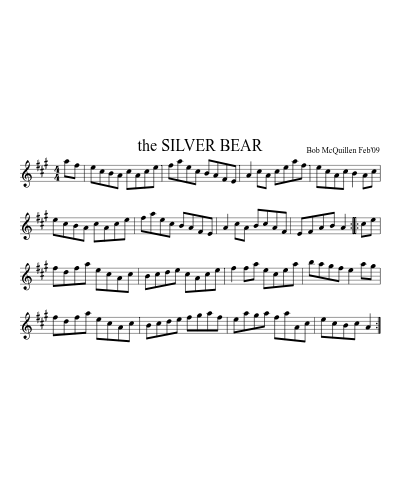 the SILVER BEAR sheet music preview