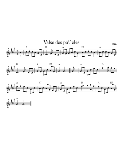 Valse des po\^eles sheet music preview