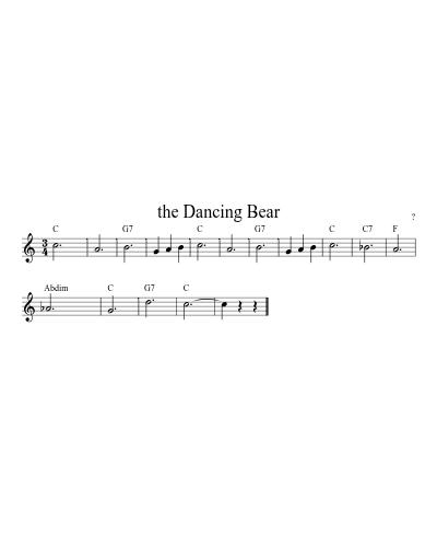 the Dancing Bear (New Cw) sheet music preview