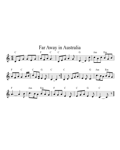 Far Away in Australia (New Cw) sheet music preview