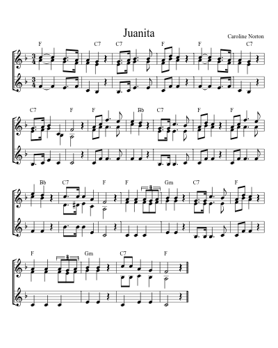 Juanita (Version 5) sheet music preview