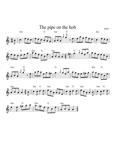 The Pipe On The Hob (Version 10) sheet music preview
