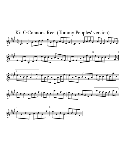 Kit O'Connor's Reel (Tommy Peoples' version) (Reel A) preview