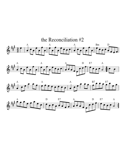 the Reconciliation #2 (Reel A) sheet music preview