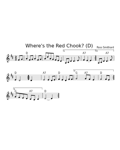 Where's the Red Chook?  (D) (reels)