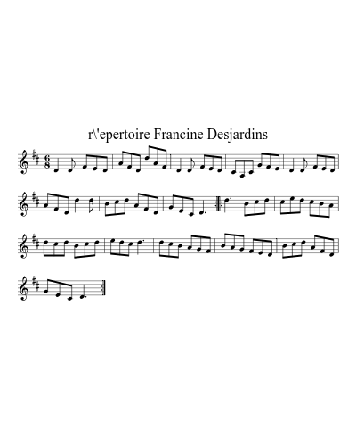 r\'epertoire Francine Desjardins