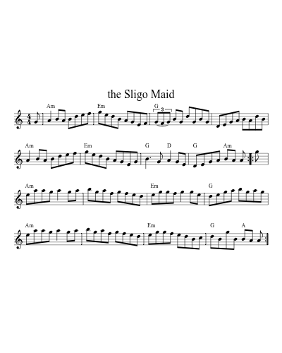 The Sligo maid (session) sheet music preview