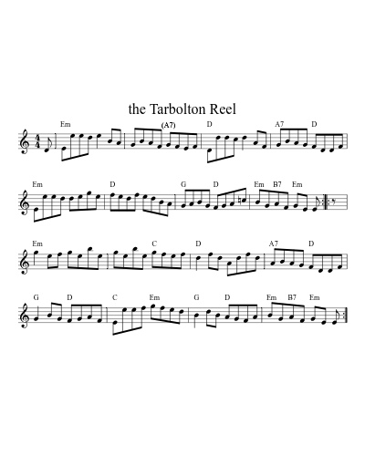 The Tarbolton Reel (session) sheet music preview