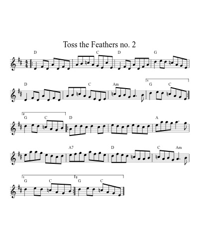 Toss the Feathers no. 2 (session) sheet music preview