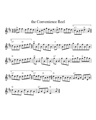 the Convenience Reel (session) (#67861) sheet music preview