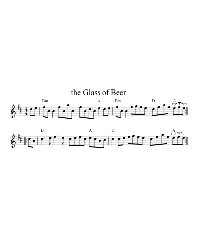 The glass of beer (session) sheet music preview