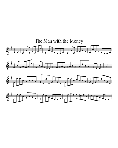 The Man with the Money sheet music preview