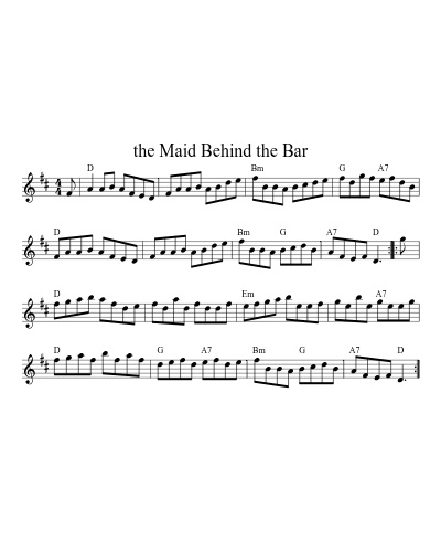 The maid behind the bar (session) sheet music preview