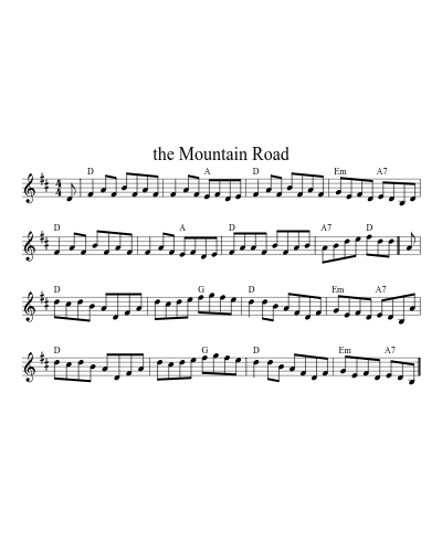 The Mountain Road (session) sheet music preview