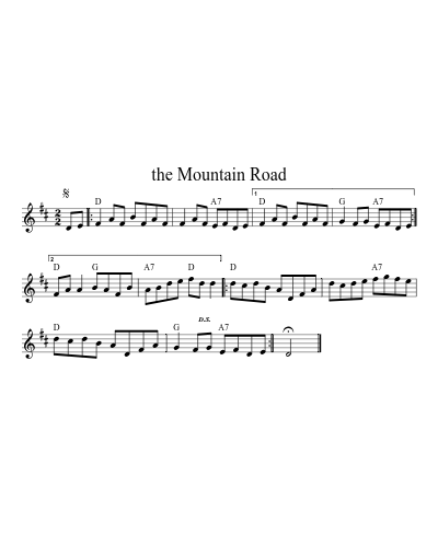 The Mountain Road (session) (#67920) sheet music preview