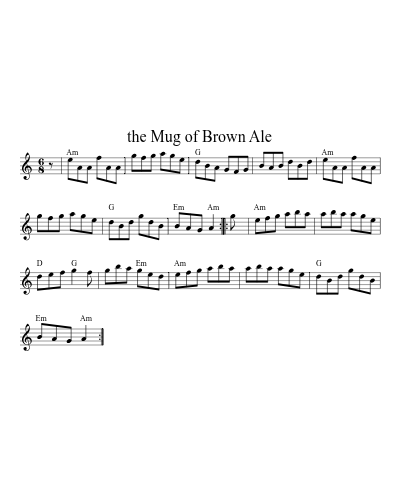 the Mug of Brown Ale (session) (#67922) sheet music preview