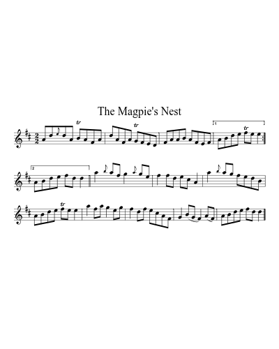The magpie's nest (Version 2) sheet music preview