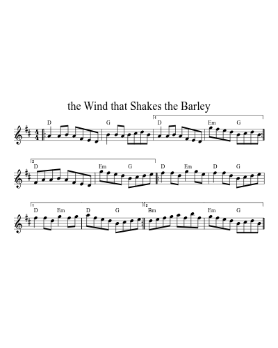 The Wind that Shakes the Barley (session0) sheet music preview
