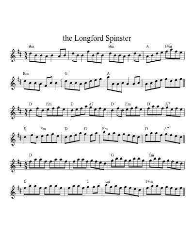 the Longford Spinster (session0) sheet music preview