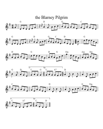 The blarney pilgrim (session0) sheet music preview