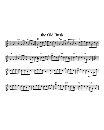 The old bush (session0) sheet music preview