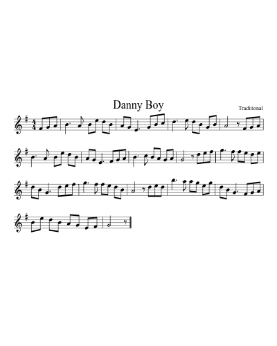Danny Boy (song) sheet music preview