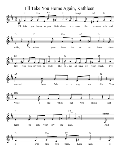 I'll Take You Home Again, Kathleen (song)
