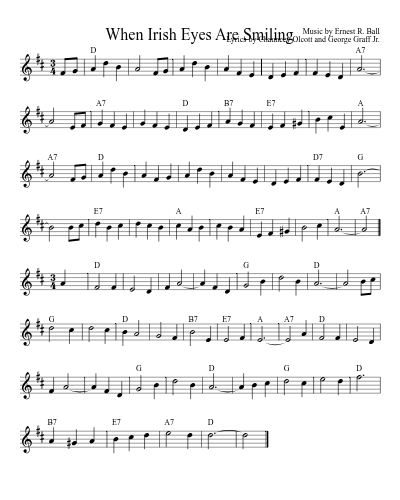 When Irish Eyes Are Smiling (song) sheet music preview