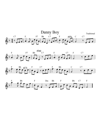 Danny Boy (song) (#68118) sheet music preview
