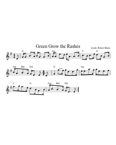 Green Grow the Rashes (songs) preview