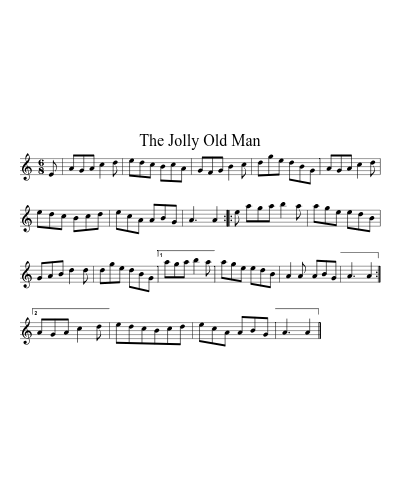 The Jolly Old Man sheet music preview