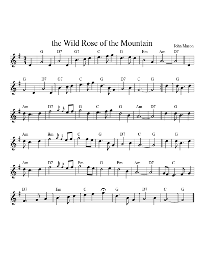 the Wild Rose of the Mountain (waltzes) preview