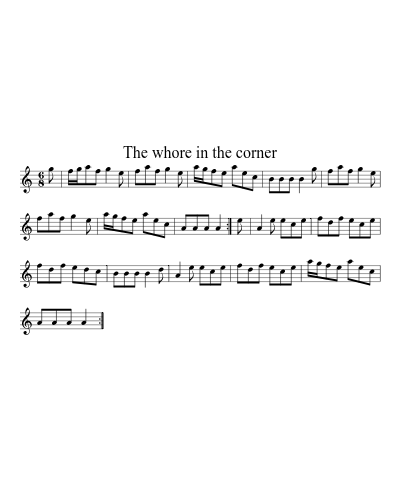 The Whore in the Corner (Version 2) sheet music preview